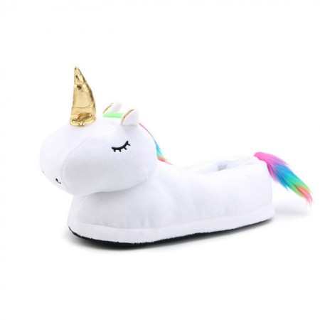 multi coloured unicorn slippers