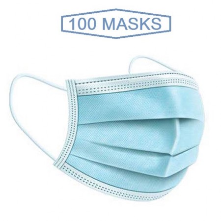 100 x Surgical Face Masks 