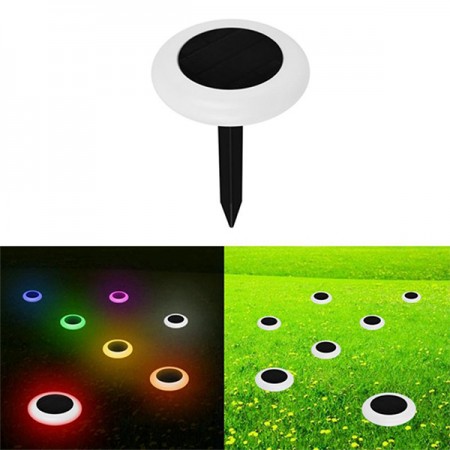 Set Of 2 Waterproof Solar Power RGB Garden Light 