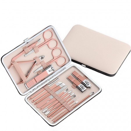 18 Piece Rose Gold Manicure Set - One Deal A Day - Tech Bar Investments